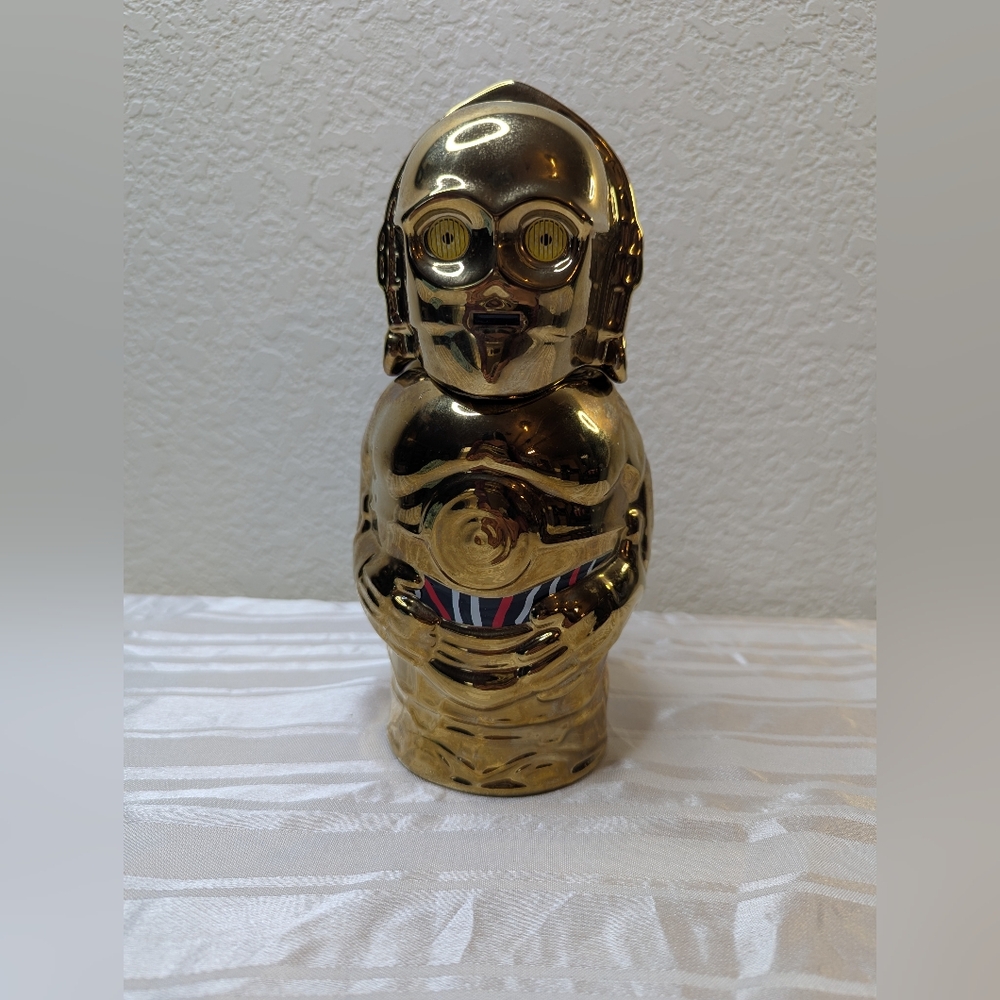 Star Wars C-3PO Mug Cup 9" Golden Robot Ceramic Beer Stien Pewter Hinge Rare